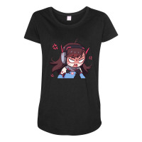 Angry Mini Dva Overwatch Maternity Scoop Neck T-shirt | Artistshot