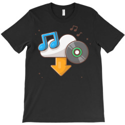 cloud download music with vinyl T-Shirt | Artistshot