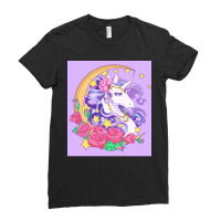 Unicorn Moon Flowers Classic Ladies Fitted T-shirt | Artistshot