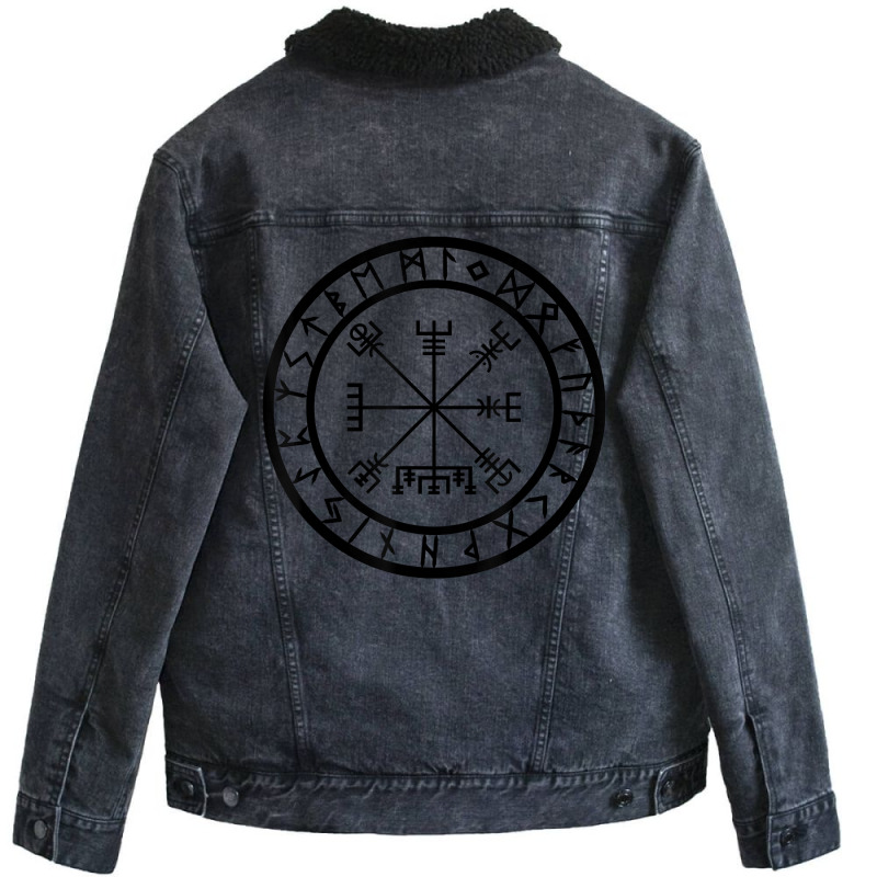 Vegvisir   Rune Circle T Shirt Unisex Sherpa-Lined Denim Jacket by ald1heberts | Artistshot