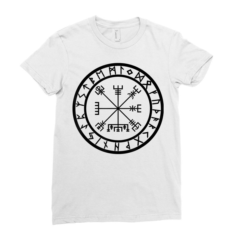 Vegvisir   Rune Circle T Shirt Ladies Fitted T-Shirt by ald1heberts | Artistshot