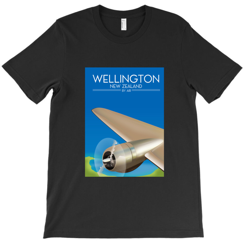 Wellington New Zealand Flight Poster .png T-shirt | Artistshot