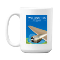 Wellington New Zealand Flight Poster 1.png 15 Oz Coffee Mug | Artistshot