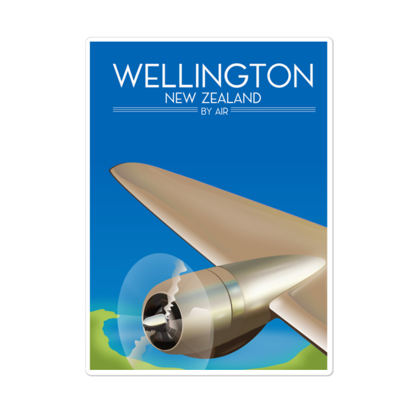 Wellington New Zealand Flight Poster 1.png Sticker | Artistshot