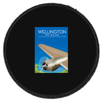 Wellington New Zealand Flight Poster 1.png Round Patch | Artistshot