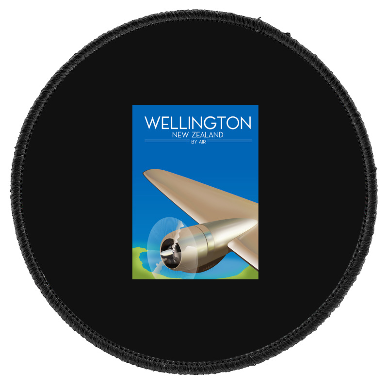 Wellington New Zealand Flight Poster 1.png Round Patch | Artistshot