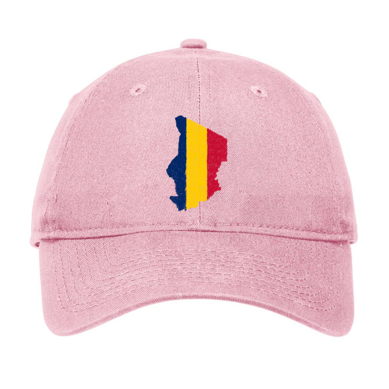 Chad Flag Map Drawing Line Art Adjustable Cap | Artistshot