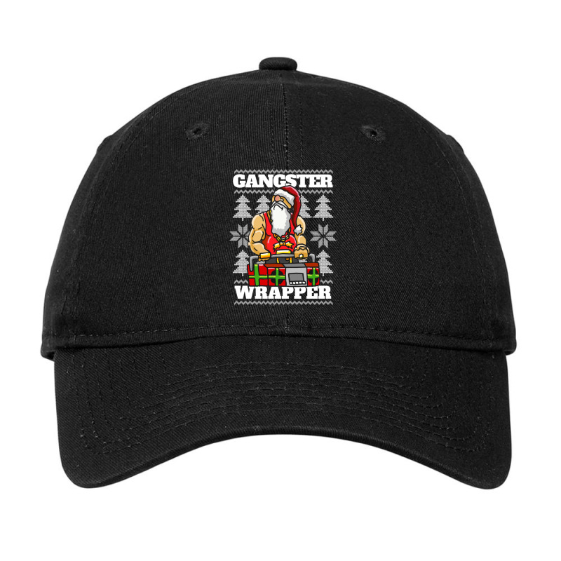 Gangsta Gangster Rap Christmas Theme  Ugly Christmas Hip Hop Themed Fo Adjustable Cap | Artistshot