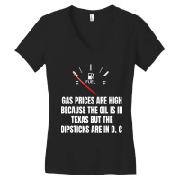 Gas Prices High Oil In Texas Dipsticks Women's V-neck T-shirt | Artistshot