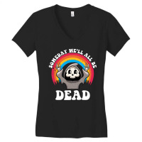 Artistshot Limited Edition Existentialism Goth Girl Grim Reaper I Spea Women's V-neck T-shirt | Artistshot