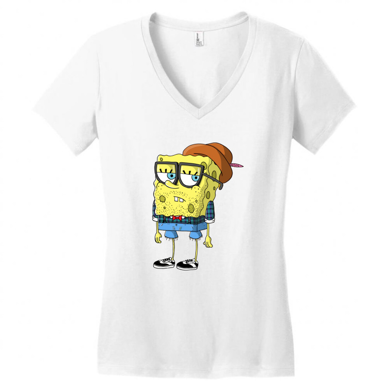 Real Life SpongeBob V Neck T Shirt by onez