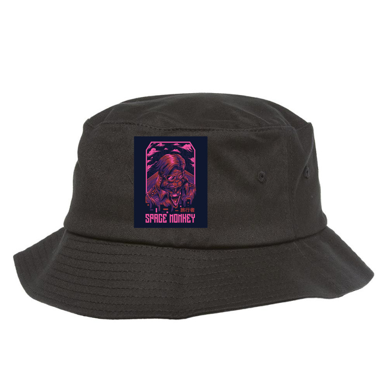 Space Monkey Remastered Illustration Bucket Hat | Artistshot