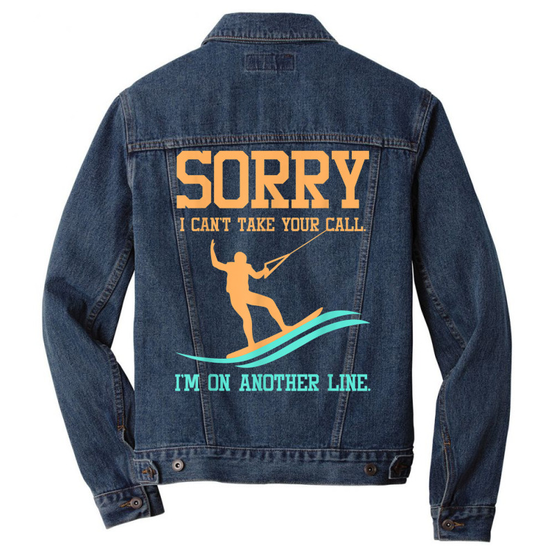 Waterski Tshirt   Sorry I Can't Take Your Call Men Denim Jacket by catotdmontis | Artistshot