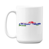 Gambia Flag Map Drawing Line Art 15 Oz Coffee Mug | Artistshot