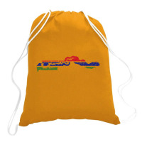 Gambia Flag Map Drawing Line Art Drawstring Bags | Artistshot