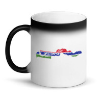 Gambia Flag Map Drawing Line Art Magic Mug | Artistshot