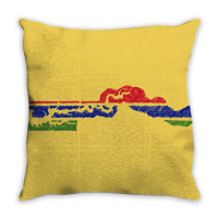 Gambia Flag Map Drawing Line Art Throw Pillow | Artistshot