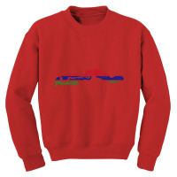 Gambia Flag Map Drawing Line Art Youth Sweatshirt | Artistshot