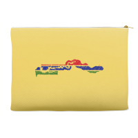 Gambia Flag Map Drawing Line Art Accessory Pouches | Artistshot