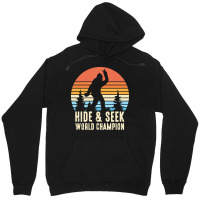 Bigfoot T  Shirt Retro Bigfoot Hide & Seek World Champion 7 Unisex Hoodie | Artistshot