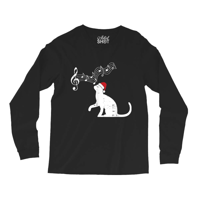 Cat Music Note Christmas Pajama Cute Kitten Kitty Musician T Shirt Long Sleeve Shirts by bettincam | Artistshot