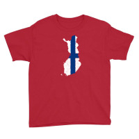 Finland Flag Map Drawing Line Art Youth Tee | Artistshot