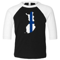 Finland Flag Map Drawing Line Art Toddler 3/4 Sleeve Tee | Artistshot