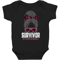 Brain Aneurysm Survivor Burgundy Awareness Ribbon T Shirt Baby Bodysuit | Artistshot