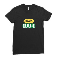 Since 1994 Birthday Retro Black Yellow Green White Ladies Fitted T-shirt | Artistshot