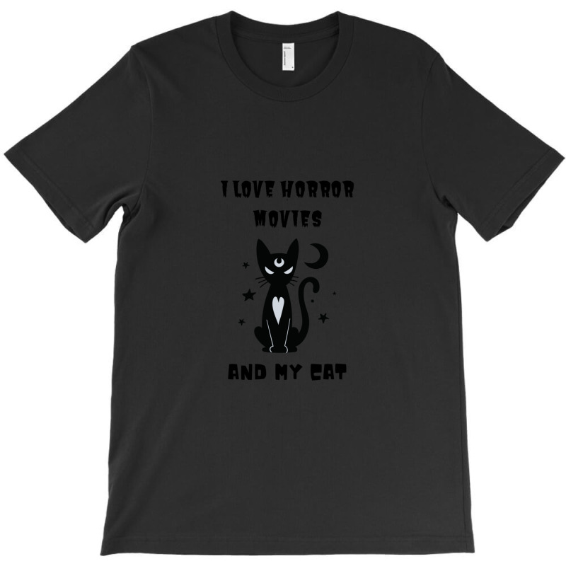 I Love Horror Movies And My Cat 5 T-shirt | Artistshot