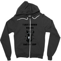 I Love Horror Movies And My Cat 5 Zipper Hoodie | Artistshot