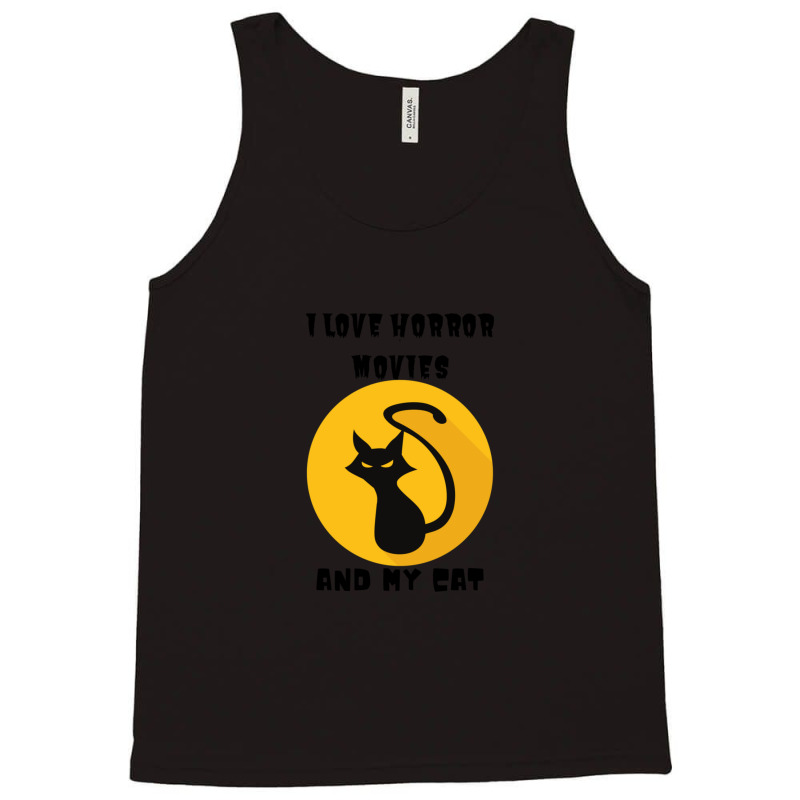 I Love Horror Movies And My Cat 6 Tank Top | Artistshot