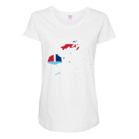 Fiji Flag Map Drawing Line Art Maternity Scoop Neck T-shirt | Artistshot