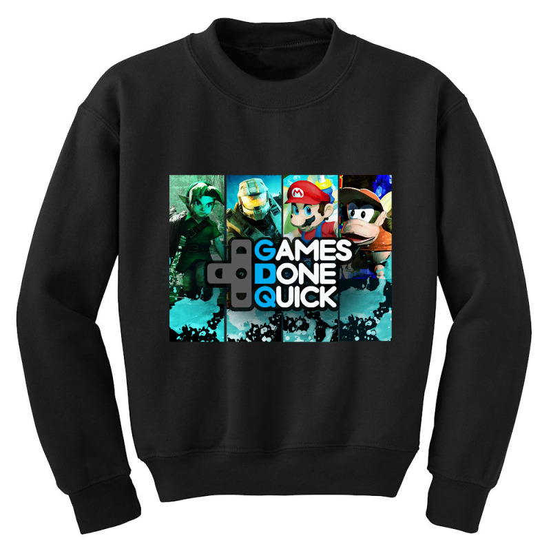 Games Done Quick   Combined Art Youth Sweatshirt by KimberleeWilson786 | Artistshot