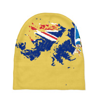 Falkland Island Malvinas Flag Map Drawing Line Art Baby Beanies | Artistshot