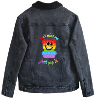 Dont Mind Me Just Poppin Pop It Bear 1 Unisex Sherpa-lined Denim Jacket | Artistshot