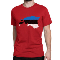 Estonia Flag Map Drawing Line Art Classic T-shirt | Artistshot