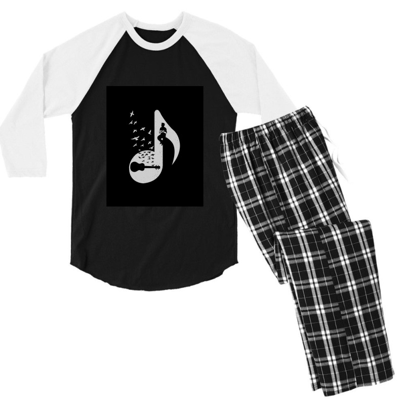 Musical Note  Ukulele Men's 3/4 Sleeve Pajama Set by DiannaJaneWard | Artistshot