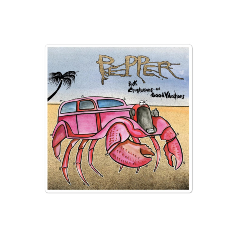 Pepper Pink Crustaceans And Good Vibrations Sticker | Artistshot