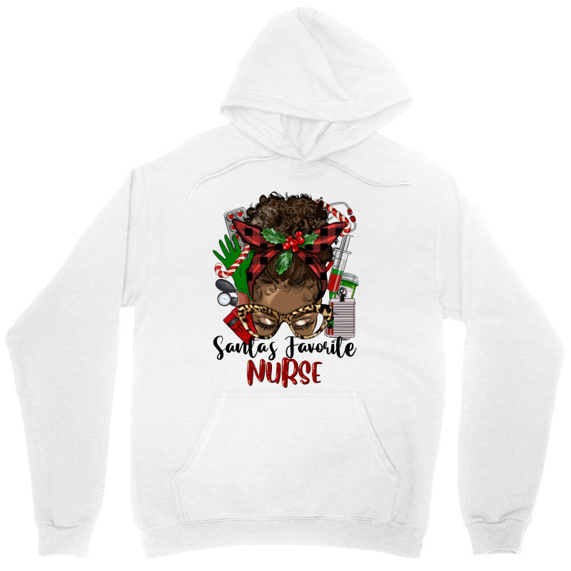 Christmas Nurse Afro Messy Bun Unisex Hoodie | Artistshot