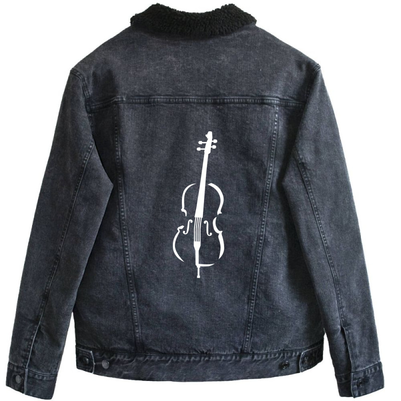 Cello Instrument Sweatshirt Unisex Sherpa-Lined Denim Jacket by RachelRenePeckham | Artistshot