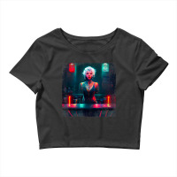 Marilyn Cyberpunk Girl Monroe Futuristic Vintage Model Grey T Shirt Crop Top | Artistshot