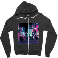 Heart Full Of Neon Cyberpunk Overload Zipper Hoodie | Artistshot