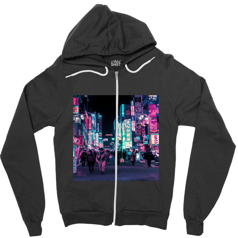 Heart Full Of Neon Cyberpunk Overload Zipper Hoodie by punimsalufu | Artistshot