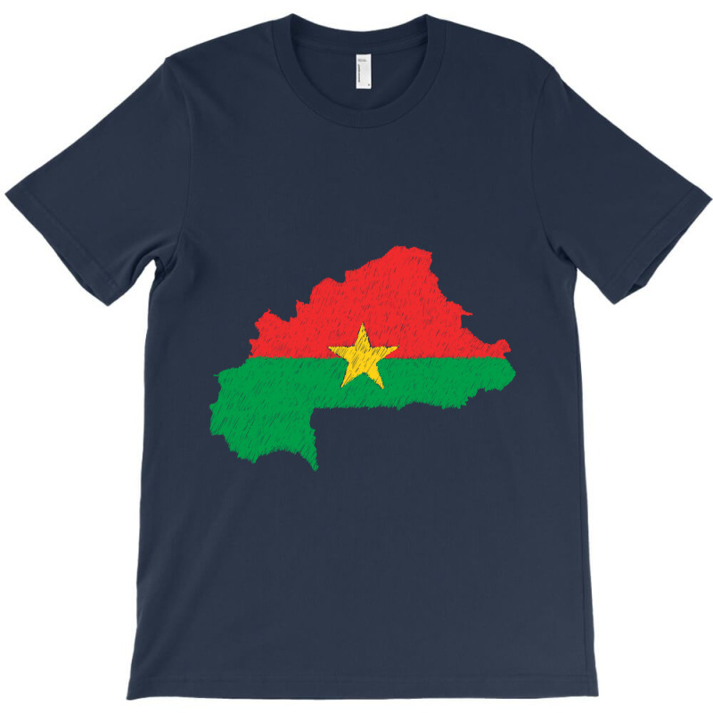 Burkina Faso Flag Map Drawing Line Art T-Shirt by Erwin Saputra Art | Artistshot