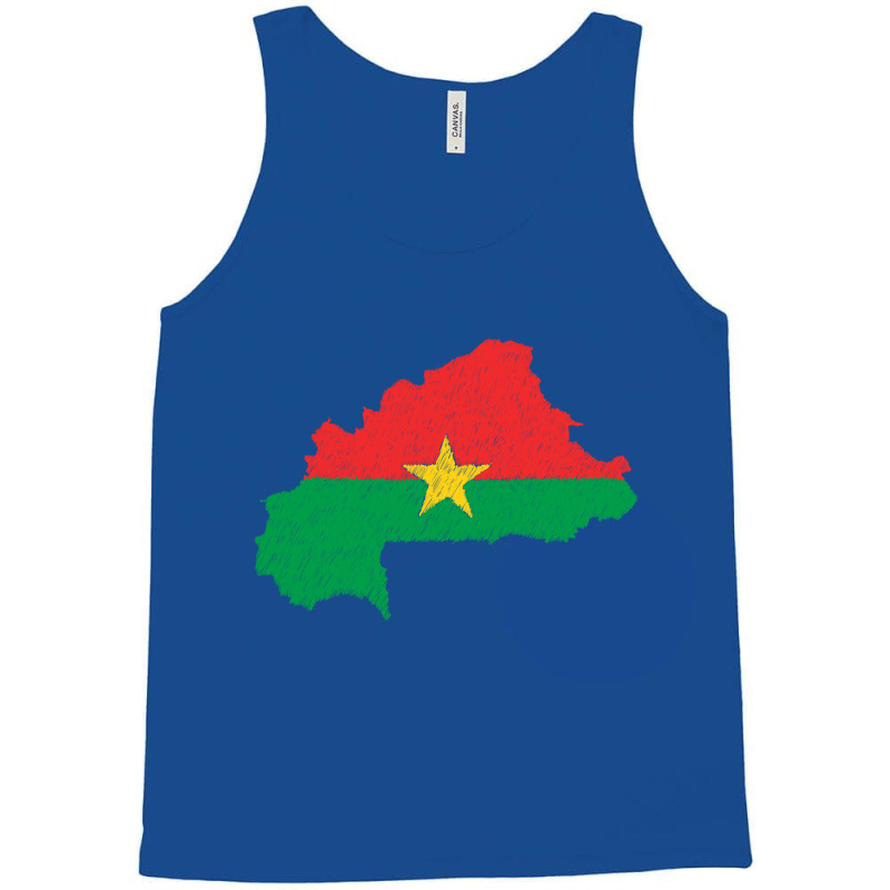 Burkina Faso Flag Map Drawing Line Art Tank Top by Erwin Saputra Art | Artistshot