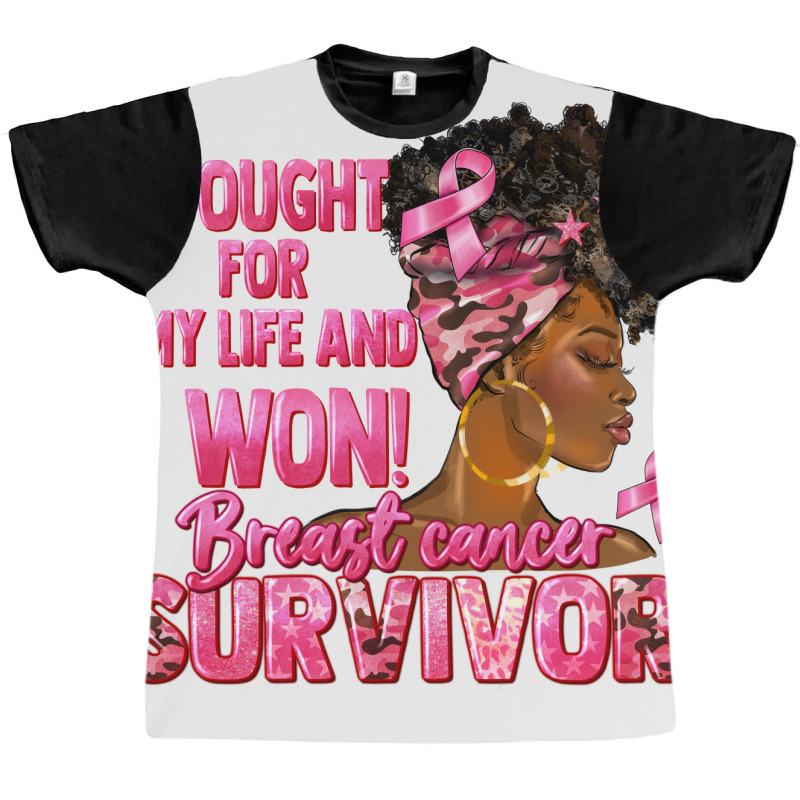 Breast Cancer Survivor I Won Black Woman Graphic T-shirt | Artistshot