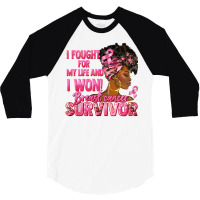 Breast Cancer Survivor I Won Black Woman 3/4 Sleeve Shirt | Artistshot