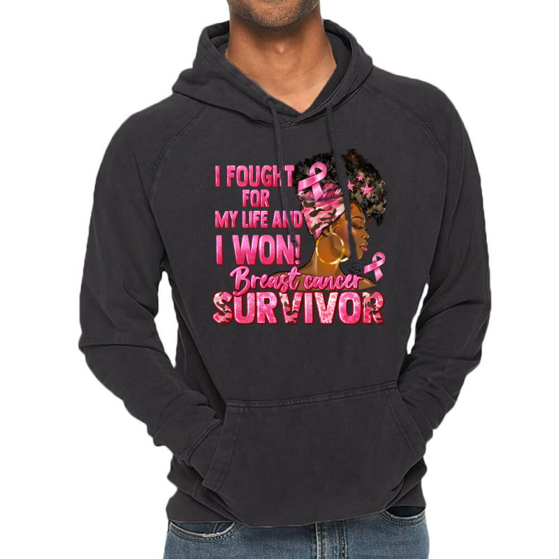 Breast Cancer Survivor I Won Black Woman Vintage Hoodie | Artistshot