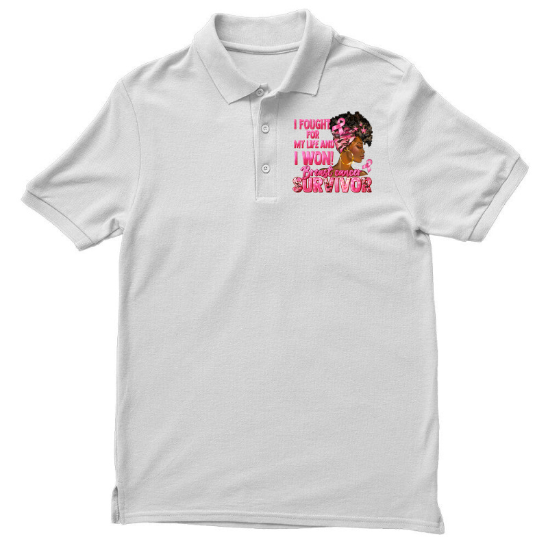 Breast Cancer Survivor I Won Black Woman Men's Polo Shirt | Artistshot